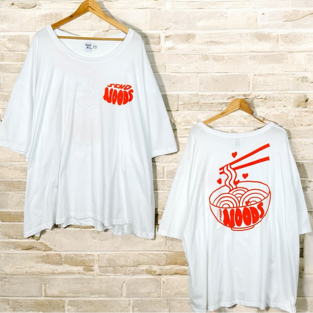 Princess Polly Send Noods Graphic Crewneck Oversized Boxy Short Sleeve T Shirt